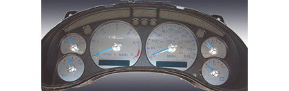 US Speedo Gauge Faces - Stainless Steel SS Kit (Blue)