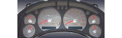 US Speedo Gauge Faces - Stainless Steel SS Kit (Red)