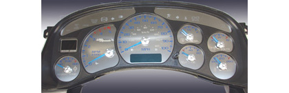 US Speedo Gauge Faces - Stainless Steel SS Kit (Blue)