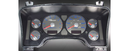 US Speedo Gauge Faces - Stainless Steel SS Kit (Blue)