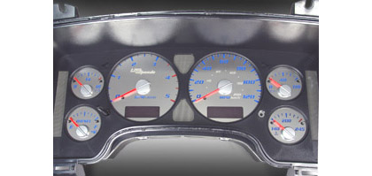 US Speedo Gauge Faces - Stainless Steel SS Kit (Blue)