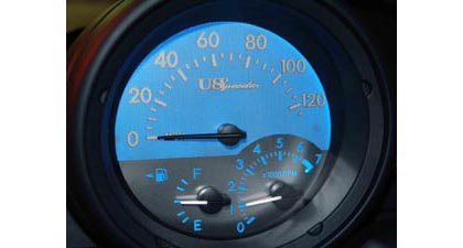 US Speedo Gauge Faces - Stainless Steel SS Kit (Blue)