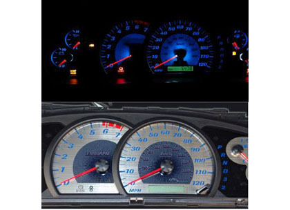 US Speedo Gauge Faces - Stainless Steel SS Kit (Blue)