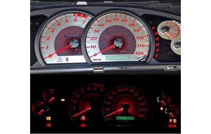 US Speedo Gauge Faces - Stainless Steel SS Kit (Red)