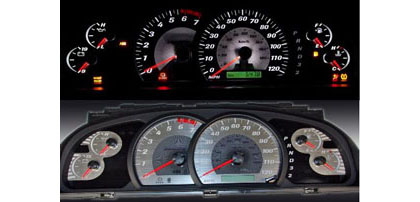 US Speedo Gauge Faces - Stainless Steel SS Kit (White)