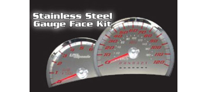 US Speedo Gauge Faces - Stainless Steel SS Kit (Red)