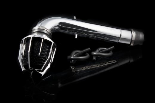 Weapon R Air Intake - Polished Chrome Cage w, Black Foam Filter