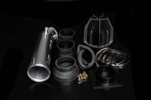 Weapon R Short Ram Intake with Gunmetal Cage - Polished Finish, Dragon Filter