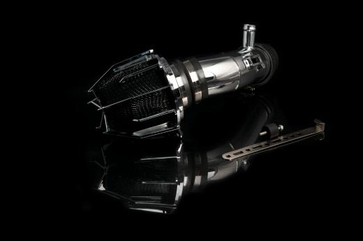 Weapon R Air Intake - Polished Chrome Cage w, Black Foam Filter