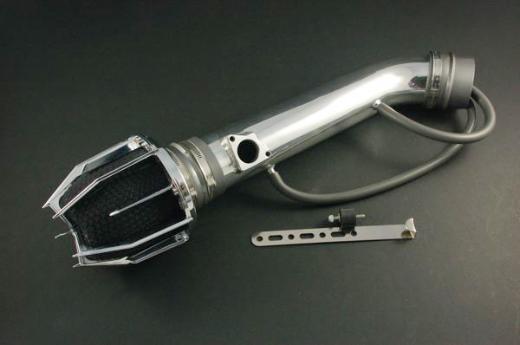 Weapon R Air Intake - Polished Chrome Cage w, Black Foam Filter