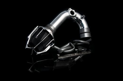 Weapon R Air Intake - Polished Chrome Cage w, Black Foam Filter