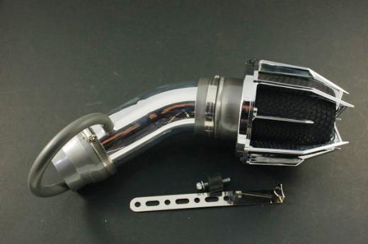 Weapon R Air Intake - Polished Chrome Cage w, Black Foam Filter