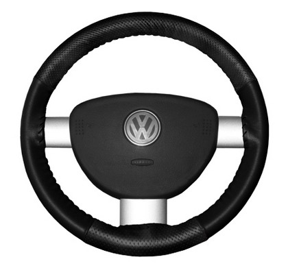 Wheelskins Steering Wheel Cover - EuroPerf, Perforated Top & Bottom (Black)