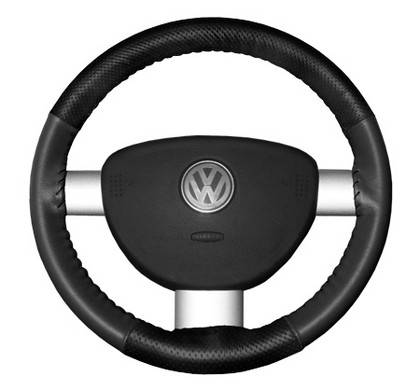 Wheelskins Steering Wheel Cover - EuroPerf, Perforated Top & Bottom (Black Top / Charcoal Sides)