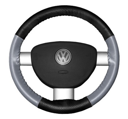 Wheelskins Steering Wheel Cover - EuroPerf, Perforated Top & Bottom (Black Top / Grey Sides)