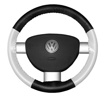 Wheelskins Steering Wheel Cover - EuroPerf, Perforated Top & Bottom (Black Top / White Sides)