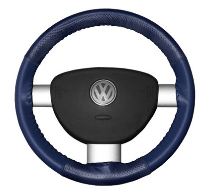 Wheelskins Steering Wheel Cover - EuroPerf, Perforated Top & Bottom (Blue)