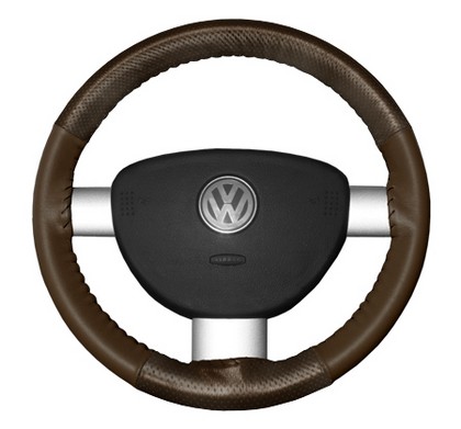 Wheelskins Steering Wheel Cover - EuroPerf, Perforated Top & Bottom (Brown)