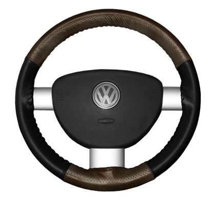 Wheelskins Steering Wheel Cover - EuroPerf, Perforated Top & Bottom (Brown Top / Black Sides)