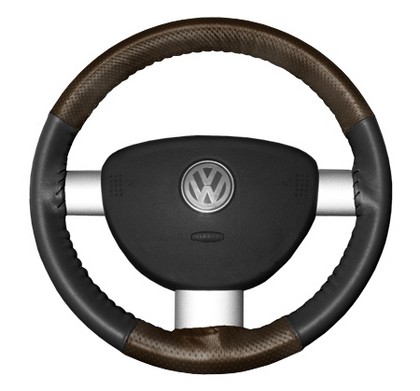 Wheelskins Steering Wheel Cover - EuroPerf, Perforated Top & Bottom (Brown Top / Charcoal Sides)