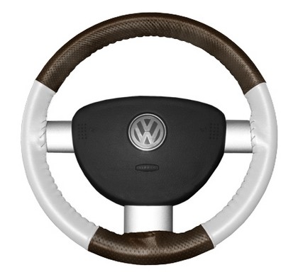 Wheelskins Steering Wheel Cover - EuroPerf, Perforated Top & Bottom (Brown Top / White Sides)