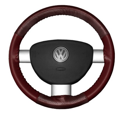 Wheelskins Steering Wheel Cover - EuroPerf, Perforated Top & Bottom (Burgundy)