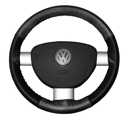 Wheelskins Steering Wheel Cover - EuroPerf, Perforated Top & Bottom (Charcoal Top / Black Sides