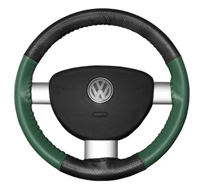 Wheelskins Steering Wheel Cover - EuroPerf, Perforated Top & Bottom (Charcoal Top / Green Sides)