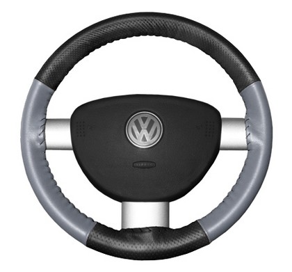 Wheelskins Steering Wheel Cover - EuroPerf, Perforated Top & Bottom (Charcoal Top / Grey Sides)