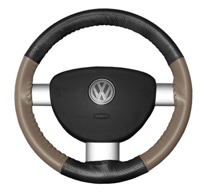 Wheelskins Steering Wheel Cover - EuroPerf, Perforated Top & Bottom (Charcoal Top / Sand Sides)