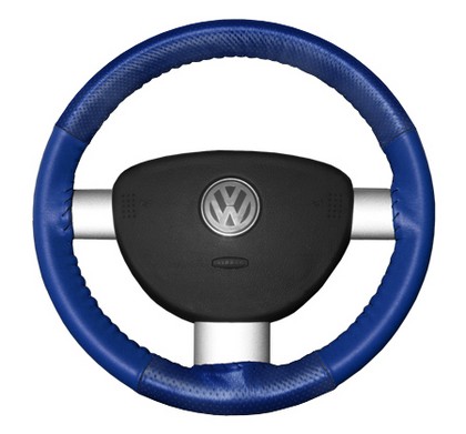 Wheelskins Steering Wheel Cover - EuroPerf, Perforated Top & Bottom (Cobalt)