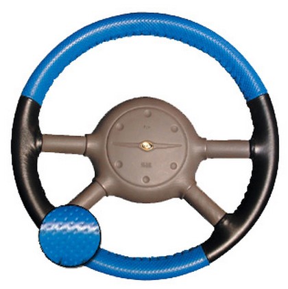 Wheelskins Steering Wheel Cover - EuroPerf, Perforated Top & Bottom (Cobalt Top / Black Sides)