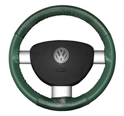 Wheelskins Steering Wheel Cover - EuroPerf, Perforated Top & Bottom (Green)