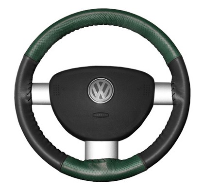 Wheelskins Steering Wheel Cover - EuroPerf, Perforated Top & Bottom (Green Top / Charcoal Sides)