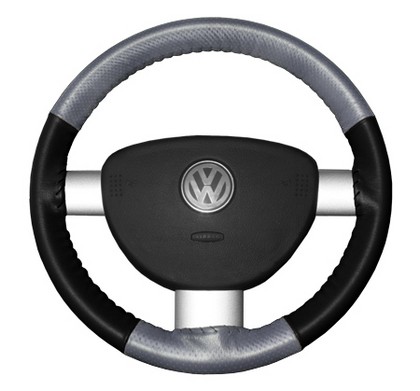 Wheelskins Steering Wheel Cover - EuroPerf, Perforated Top & Bottom (Grey Top / Black Sides)