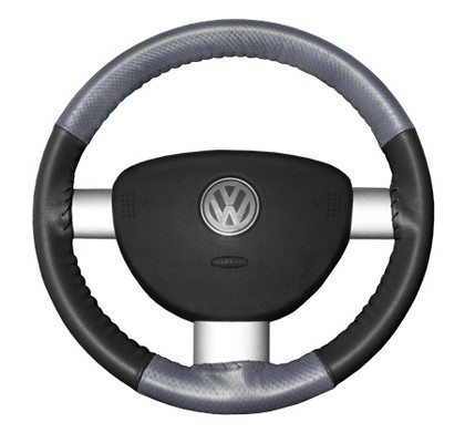 Wheelskins Steering Wheel Cover - EuroPerf, Perforated Top & Bottom (Grey Top / Charcoal Sides)