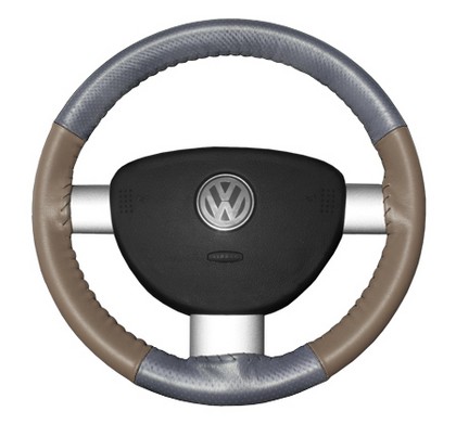 Wheelskins Steering Wheel Cover - EuroPerf, Perforated Top & Bottom (Grey Top / Sand Sides)