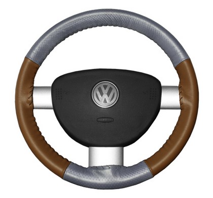 Wheelskins Steering Wheel Cover - EuroPerf, Perforated Top & Bottom (Grey Top / Tan Sides)