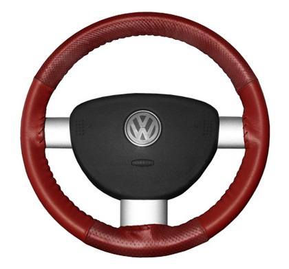 Wheelskins Steering Wheel Cover - EuroPerf, Perforated Top & Bottom (Red)