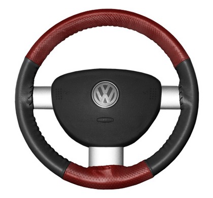 Wheelskins Steering Wheel Cover - EuroPerf, Perforated Top & Bottom (Red Top / Charcoal Sides)