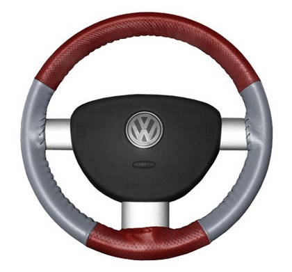 Wheelskins Steering Wheel Cover - EuroPerf, Perforated Top & Bottom (Red Top / Grey Sides)