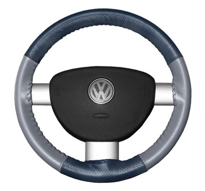 Wheelskins Steering Wheel Cover - EuroPerf, Perforated Top & Bottom (Sea Blue Top / Grey Sides)