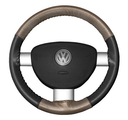 Wheelskins Steering Wheel Cover - EuroPerf, Perforated Top & Bottom (Sand Top / Charcoal Sides)