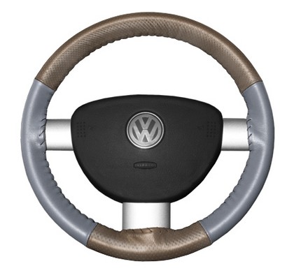 Wheelskins Steering Wheel Cover - EuroPerf, Perforated Top & Bottom (Sand Top / Grey Sides)