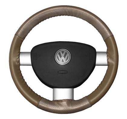 Wheelskins Steering Wheel Cover - EuroPerf, Perforated Top & Bottom (Sand Top / Oak Sides)