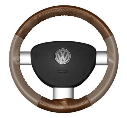 Wheelskins Steering Wheel Cover - EuroPerf, Perforated Top & Bottom (Tan Top / Sand Sides)