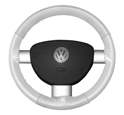 Wheelskins Steering Wheel Cover - EuroPerf, Perforated Top & Bottom (White)