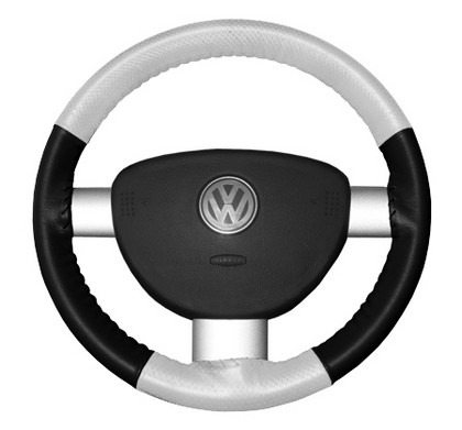 Wheelskins Steering Wheel Cover - EuroPerf, Perforated Top & Bottom (White Top / Black Sides)