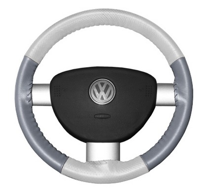 Wheelskins Steering Wheel Cover - EuroPerf, Perforated Top & Bottom (White Top / Grey Sides)