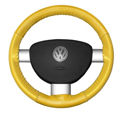 Wheelskins Steering Wheel Cover - EuroPerf, Perforated Top & Bottom (Yellow)